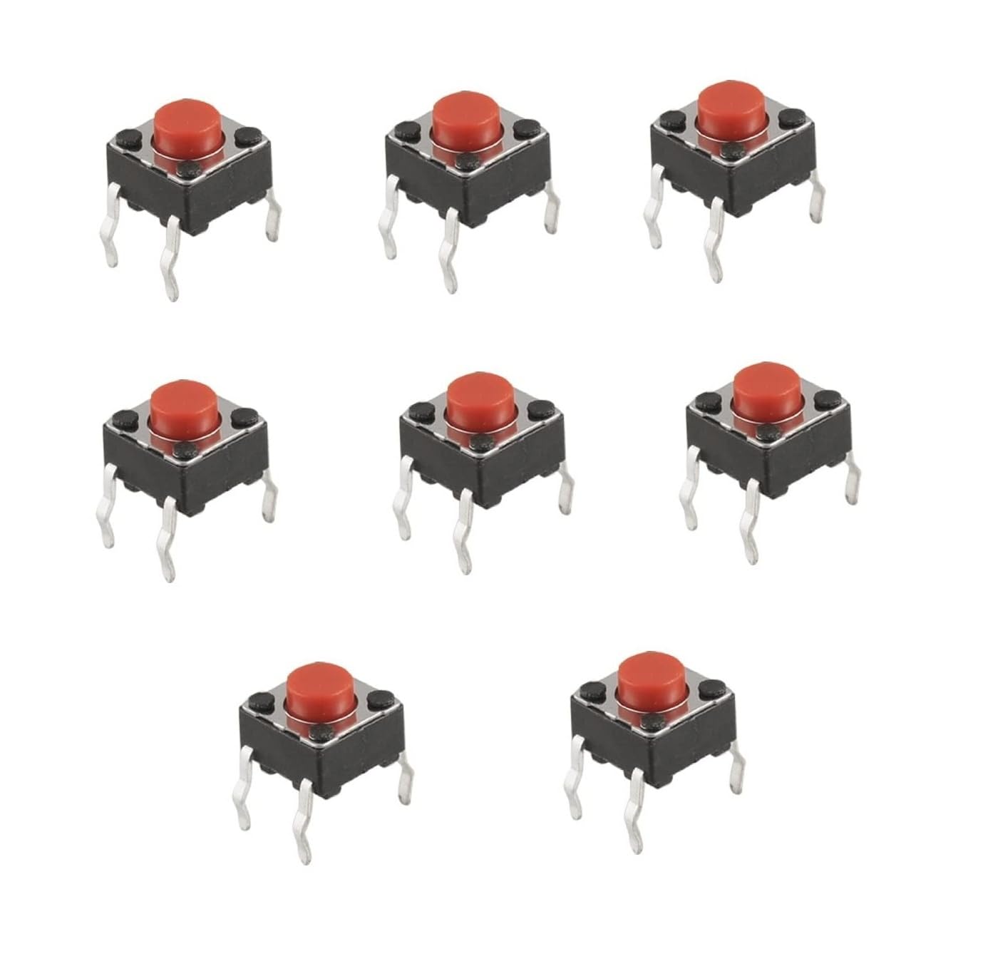 6x6mm Tactile Push Button Switch (Red Cap)