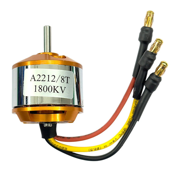 1800 KV Brushless DC Motor (Golden – High-Speed Outrunner Motor)