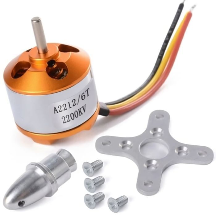 2200 KV Brushless DC Motor (Golden – High-Speed Outrunner Motor)