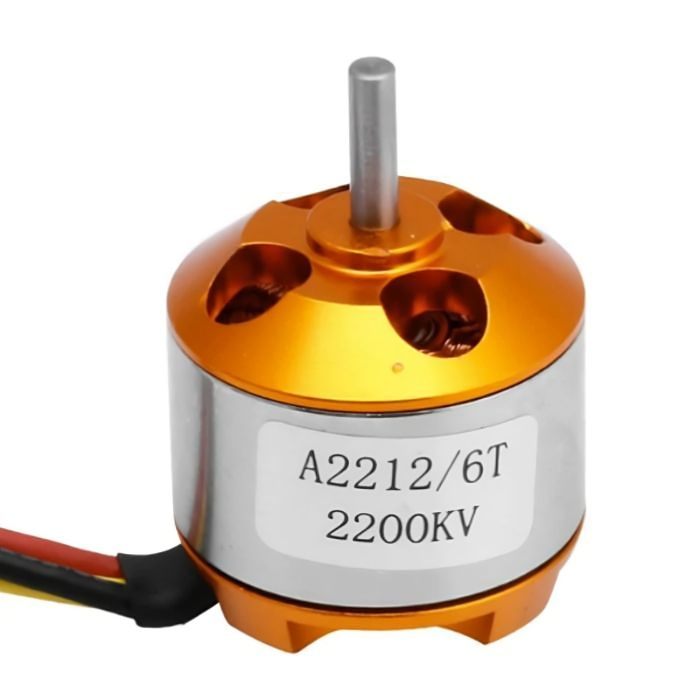 2200 KV Brushless DC Motor (Golden – High-Speed Outrunner Motor)