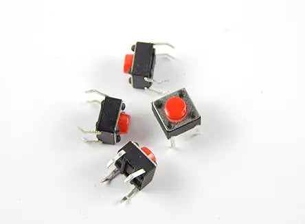 6x6mm Tactile Push Button Switch (Red Cap)